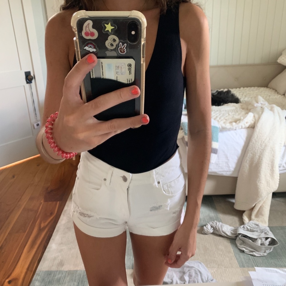 pacsun white denim shorts